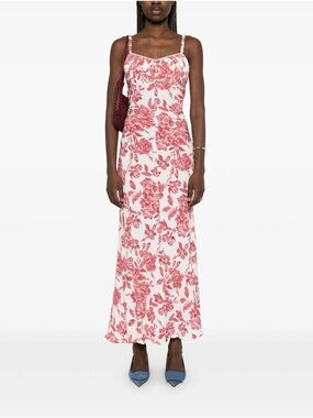 SANDRO Joselle Floral Print Maxi Dress in Red Sz 6 US